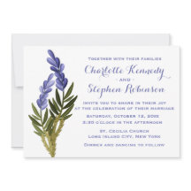 Bloemen lavendel Paarse bruiloft uitnodiging