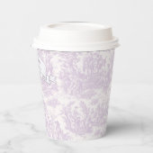  Bloemen Lavendel Toile de Jouy Douchepapier Papieren Bekers (Links)