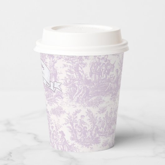  Bloemen Lavendel Toile de Jouy Douchepapier Papieren Bekers (Links)