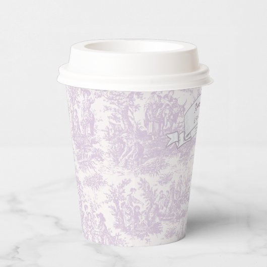  Bloemen Lavendel Toile de Jouy Douchepapier Papieren Bekers (Rechts)