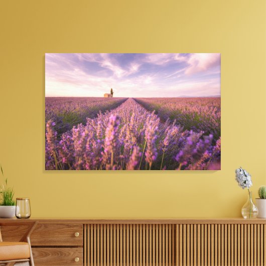 Bloemen | Lavender Southern France Canvas Afdruk (Insitu (Woonkamer))