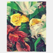 Bloemen Le Matin Fleece Deken (Voorkant)