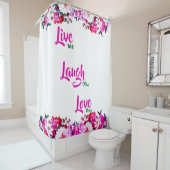 Bloemen "Leef goed, lach vaak, hou veel" Douchegordijn (In situ)