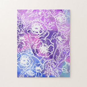 Bloemen Legpuzzel Paarse Bloemenschildering