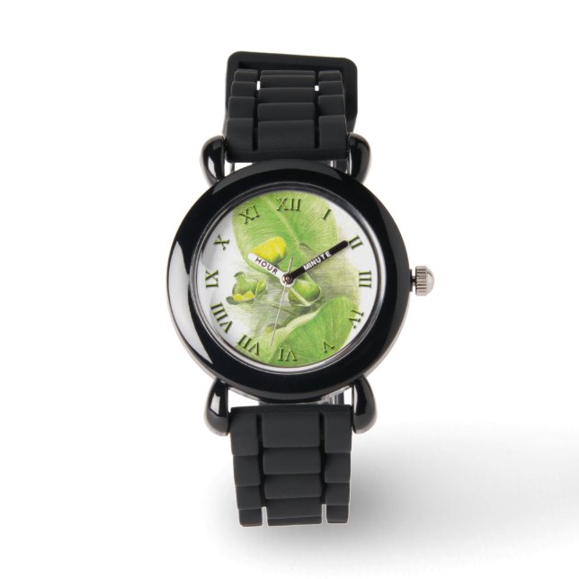 Bloemen lelies Potlood Kunst Horloge (Voorkant)