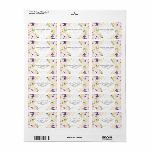 Bloemen  lente bruiloft etiket (Full Sheet)