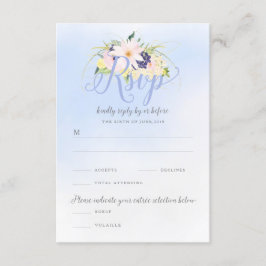 Bloemen lente bruiloft RSVP Kaartje