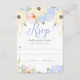 Bloemen lente bruiloft RSVP Kaartje