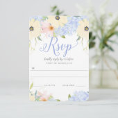 Bloemen  lente bruiloft RSVP Kaartje (Staand voorkant)