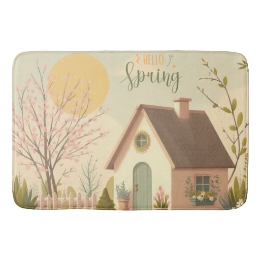 Bloemen/lente cottage badmat (Voorkant)