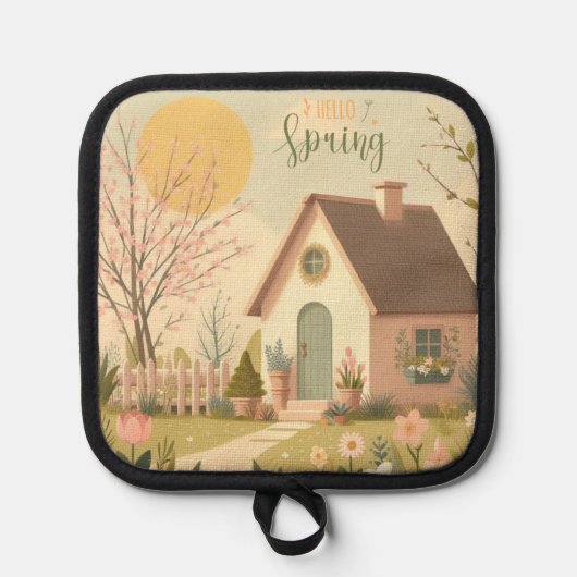 Bloemen/lente cottage pannenlap (Voorkant)