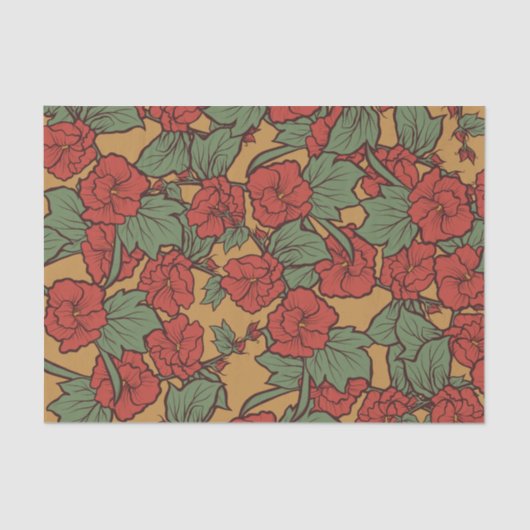 Bloemen Lente- en Zomerpatroon Tissuepapier (Voorkant)