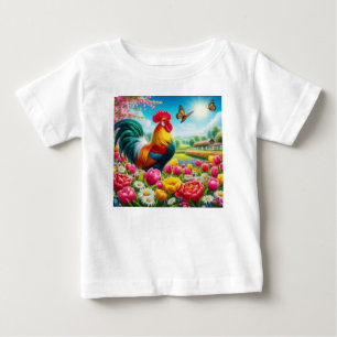 Bloemen/lente haan/kip artwork
