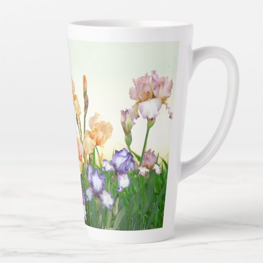 bloemen lente Irises Latte Mok (Rechts)