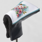 Bloemen/lente kolibrie kunstwerk golfheadcover (3/4 voorkant)