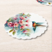 Bloemen/lente kolibrie kunstwerk kartonnen onderzetters (Gekanteld)