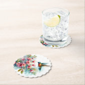 Bloemen/lente kolibrie kunstwerk kartonnen onderzetters (Insitu)