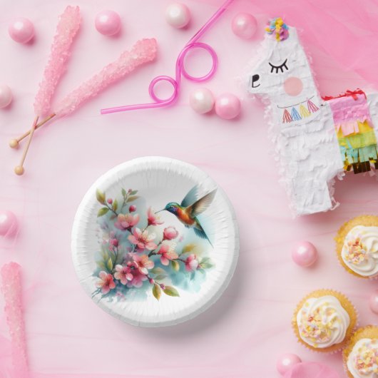 Bloemen/lente kolibrie kunstwerk papieren kommen (Feest)