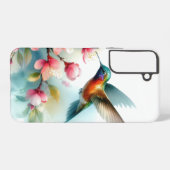Bloemen/lente kolibrie kunstwerk samsung galaxy hoesje (Achterkant horizontaal)