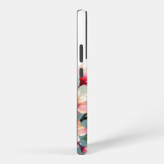 Bloemen/lente kolibrie kunstwerk samsung galaxy hoesje (Rechterkant)