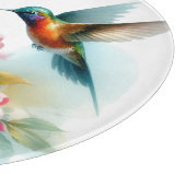 Bloemen/lente kolibrie kunstwerk snijplank (Hoek)
