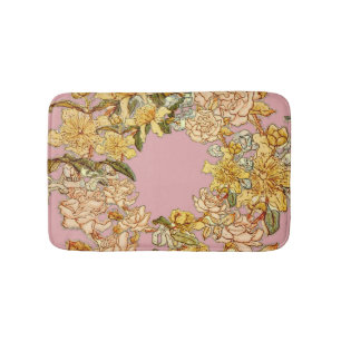 Bloemen Lente krans Bloem Roze Bloemen Art Badmat