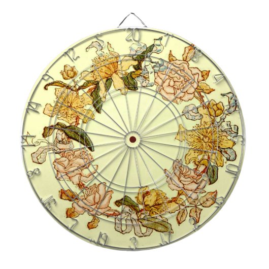 Bloemen Lente krans Bloem Roze Bloemen Art Dartbord (Voorkant)