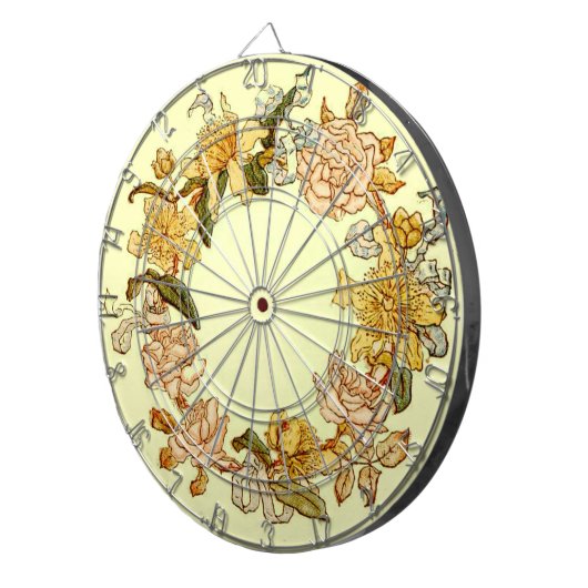 Bloemen Lente krans Bloem Roze Bloemen Art Dartbord (Voorkant Rechts)