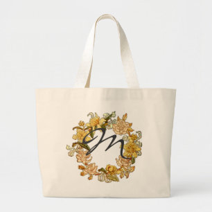 Bloemen Lente krans Bloem Roze Bloemen Art Grote Tote Bag