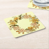 Bloemen Lente krans Bloem Roze Bloemen Art Kartonnen Onderzetters (Schuin)