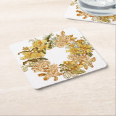 Bloemen Lente krans Bloem Roze Bloemen Art Kartonnen Onderzetters (Schuin)