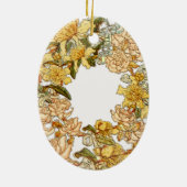 Bloemen Lente krans Bloem Roze Bloemen Art Keramisch Ornament (Achterkant)