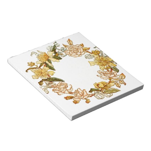 Bloemen Lente krans Bloem Roze Bloemen Art Notitieblok (Schuin)