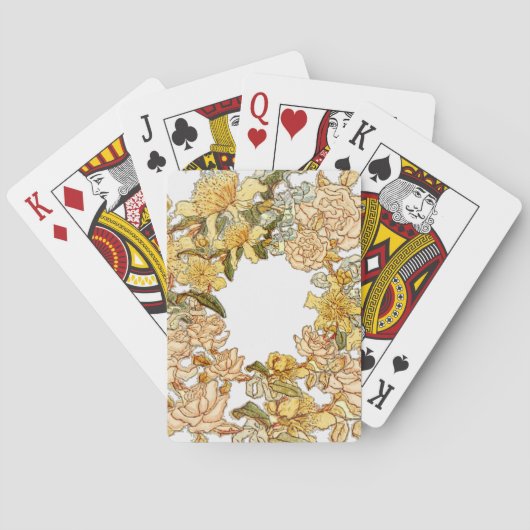 Bloemen Lente krans Bloem Roze Bloemen Art Pokerkaarten (Achterkant)