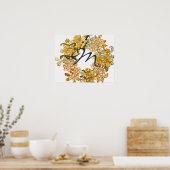 Bloemen Lente krans Bloem Roze Bloemen Art Poster (Keuken)