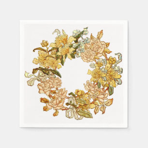 Bloemen Lente krans Bloem Roze Bloemen Art Servet
