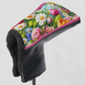Bloemen/lente kunstwerk golfheadcover (3/4 voorkant)