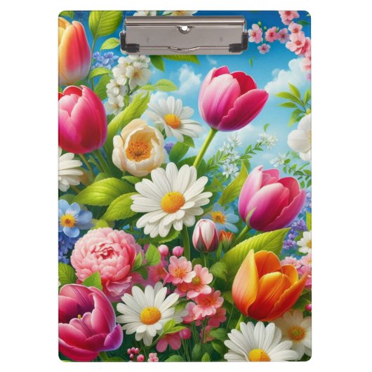 Bloemen/lente kunstwerk klembord (Voorkant)