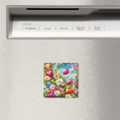 Bloemen/lente kunstwerk magneet (Insitu (Vaatwasser))