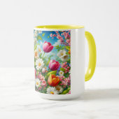 Bloemen/lente kunstwerk mok (Voorkant rechts)