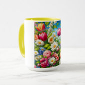 Bloemen/lente kunstwerk mok (Voorkant links)