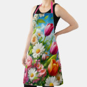 Bloemen/lente kunstwerk schort (Insitu)