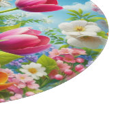 Bloemen/lente kunstwerk snijplank (Hoek)