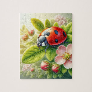Bloemen/lente lieveheersbeestje artwork legpuzzel