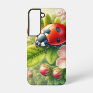 Bloemen/lente lieveheersbeestje artwork samsung galaxy hoesje