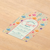 Bloemen lente zoet zestien uitnodiging transparant (Laagn)