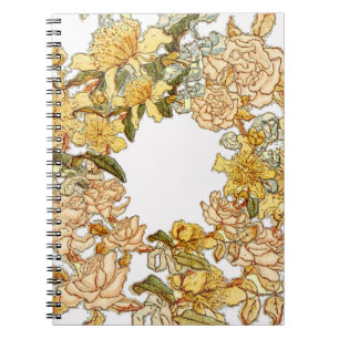 Bloemen Lentekrans Bloem Roze Bloemen Kunst Notitieboek