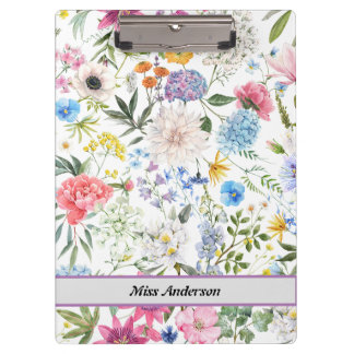 Bloemen leraar klembord