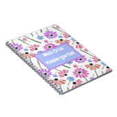 Bloemen Leraar Naam/Grade Kleurrijk Notitieboek (Rechterzijde)
