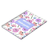 Bloemen Leraar Naam/Grade Kleurrijk Notitieboek (Linkerzijde)
